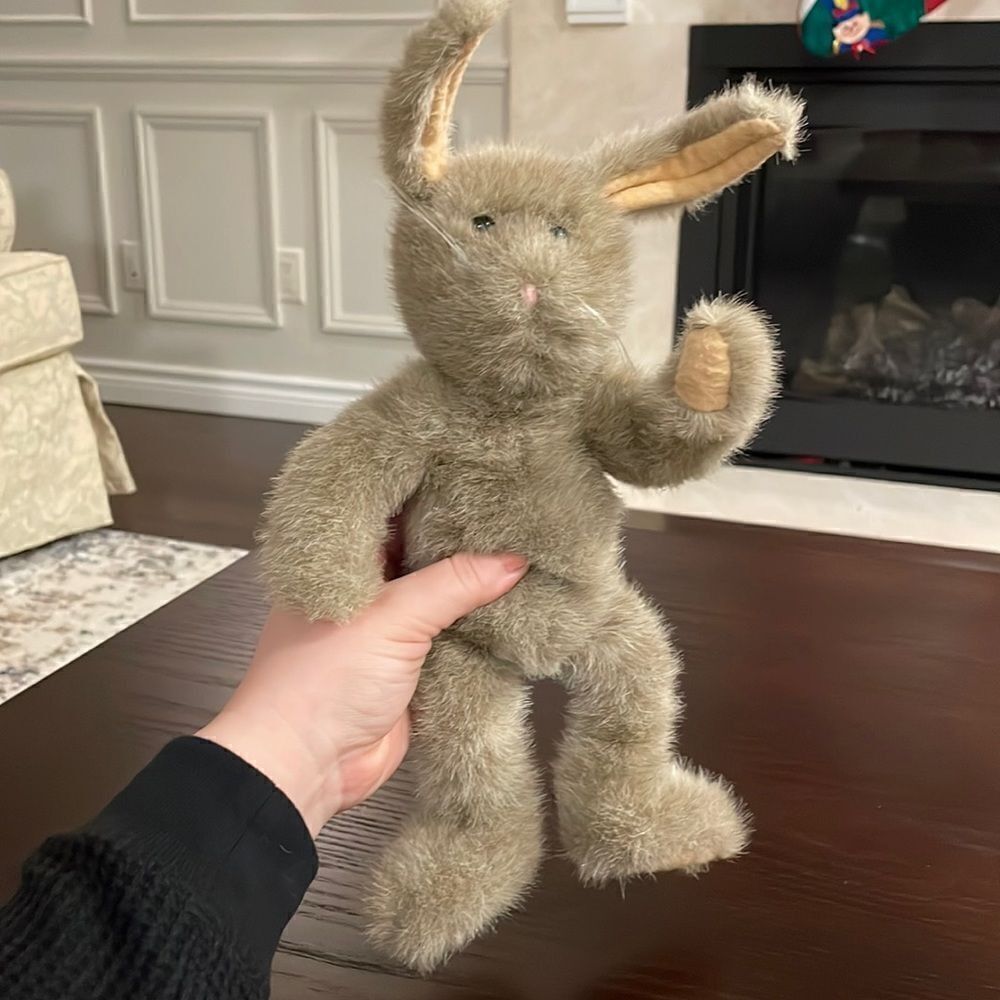 Vintage 1987 The Boyds Collection Jointed Bunny Rabbit Bean Bag Plush 13” tall